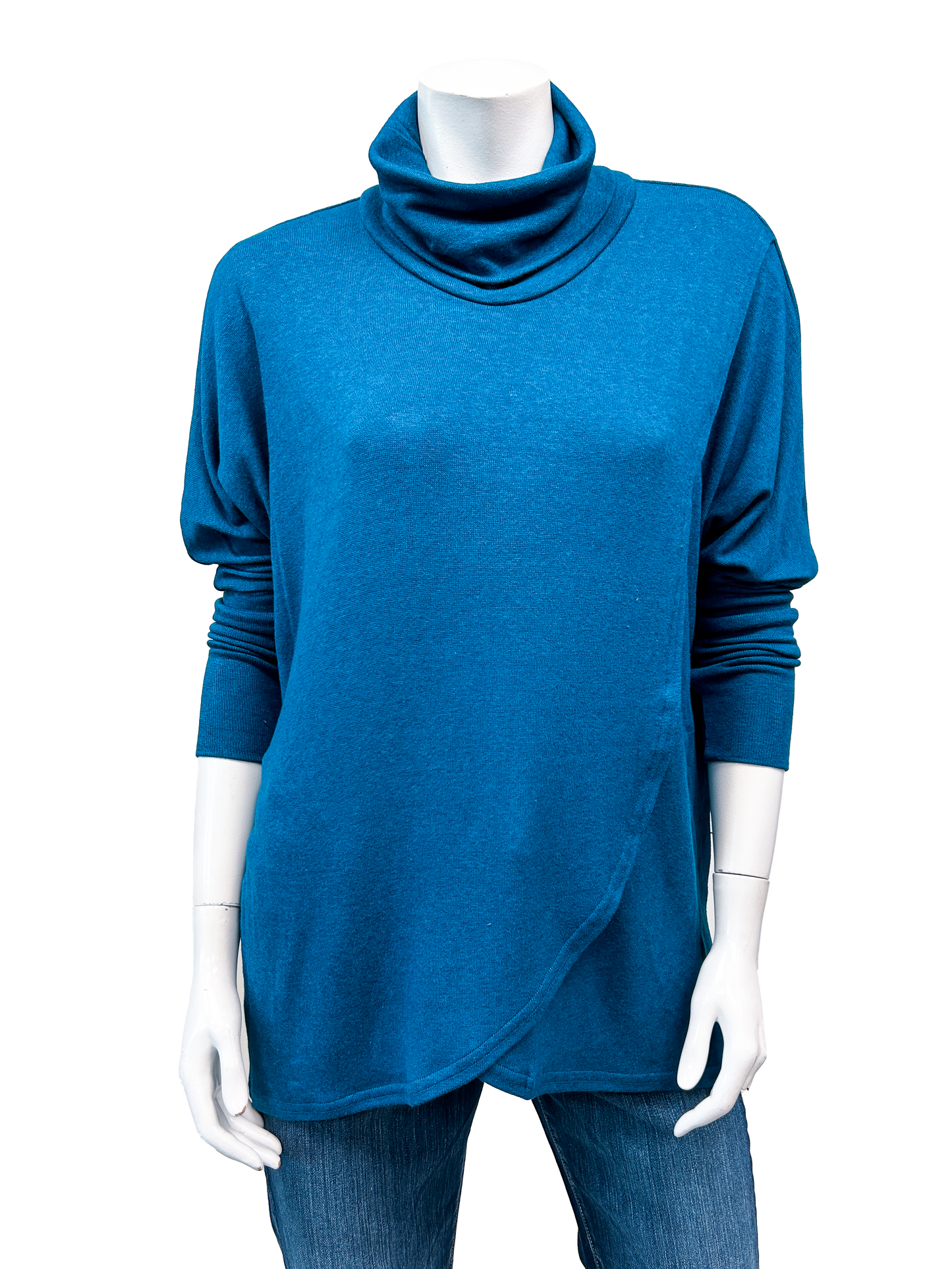 Modal Sweater knit Cross Over Turtleneck