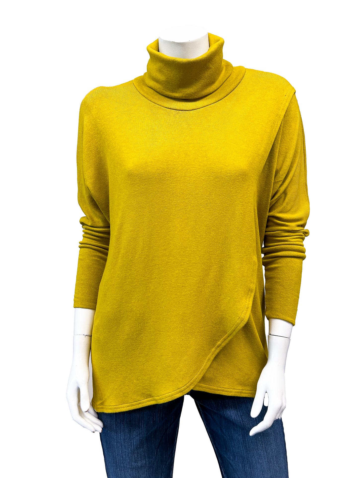 Modal Sweater knit Cross Over Turtleneck